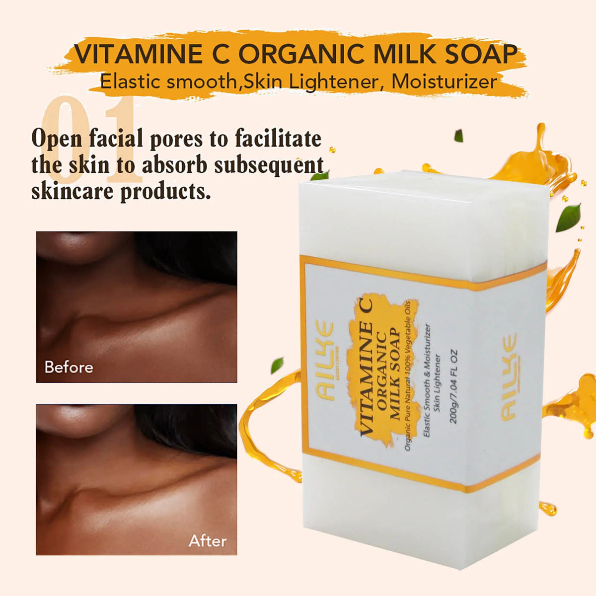 Kyliefit Vitamin C Organic Milk Soap For Bright Radiant Skin