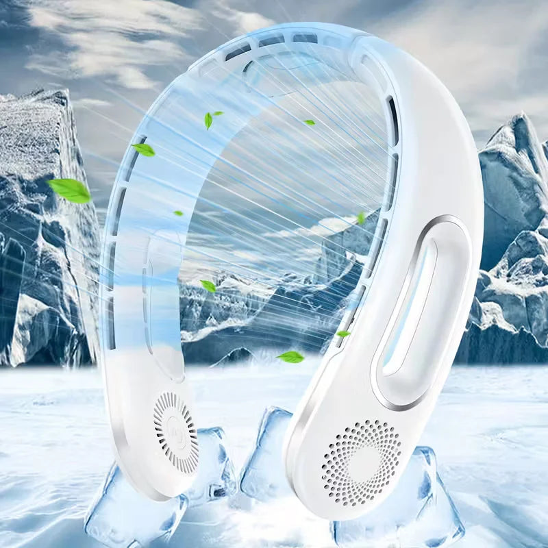 Portable Rechargeable Neck Fan Bladeless Hands Free 4 Speeds Travel