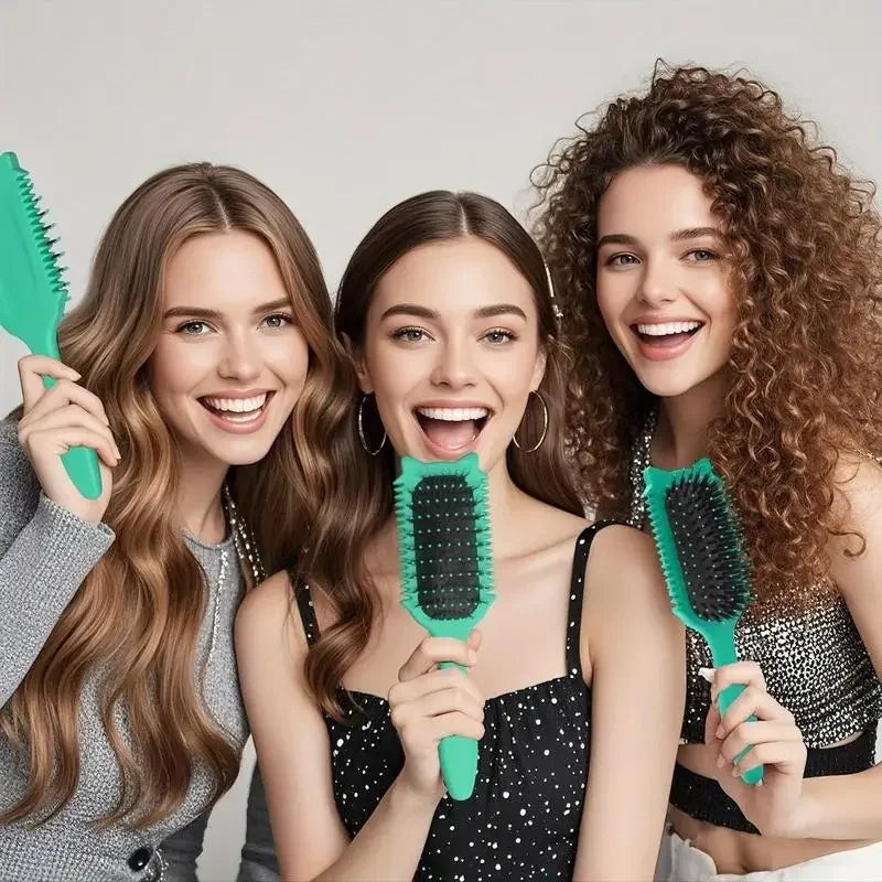 Portable Wooden Soft Bristle Curly Hair Shaping Styling Brush