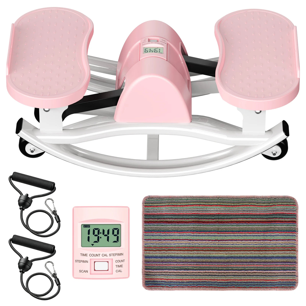 Intelligent Swing Stepper With Digital Display And Resistance Bands
