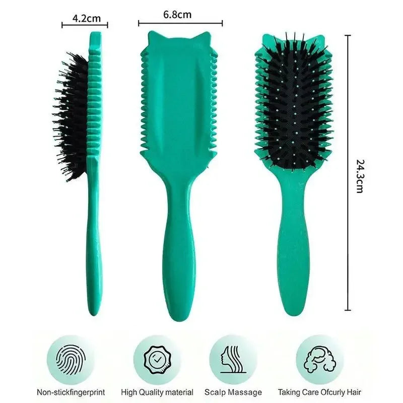 Portable Wooden Soft Bristle Curly Hair Shaping Styling Brush