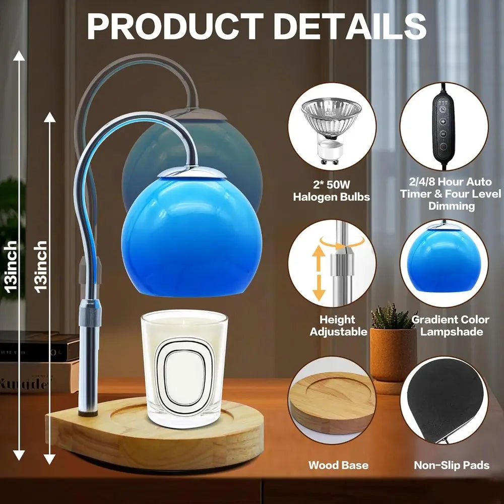 Candle Warmer Lamp With Timer And Adjustable Dimmable Light
