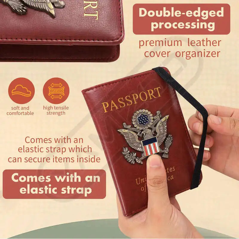 Portable Rfid Blocking Pu Leather Passport Travel Wallet Case