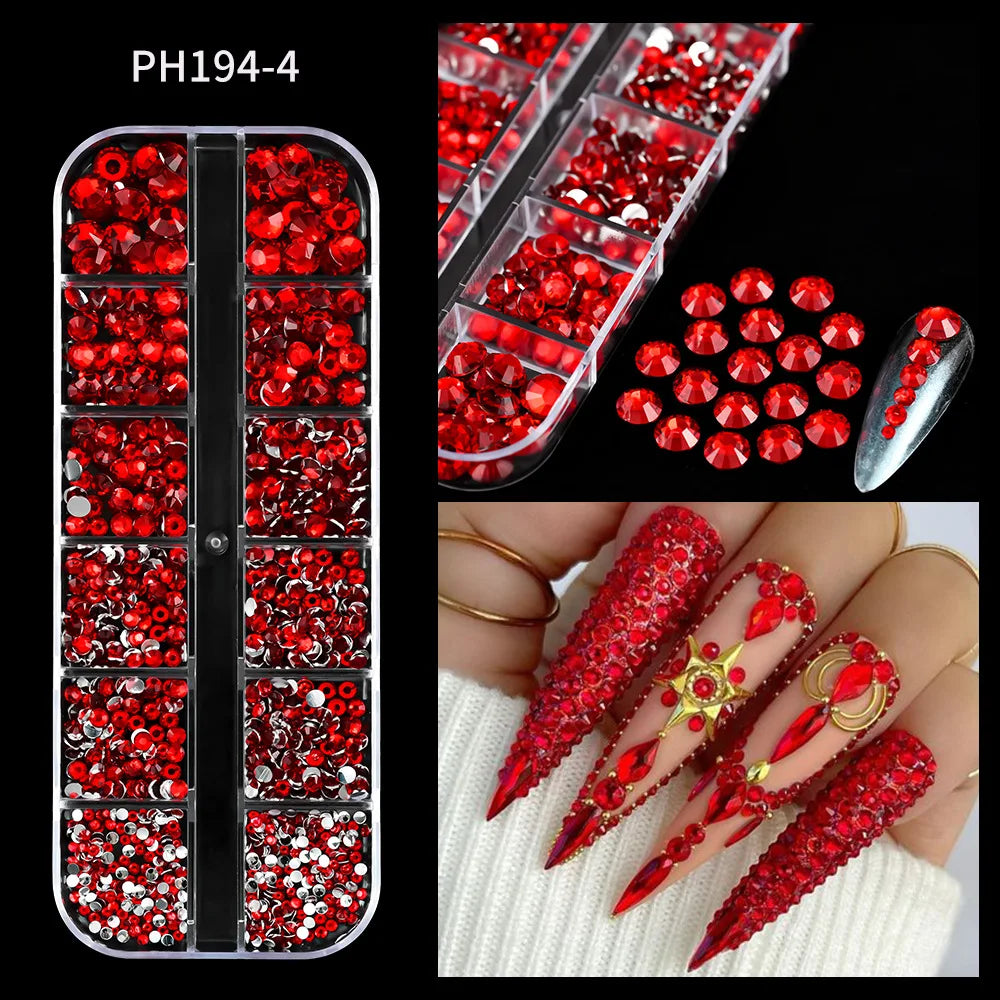 AB Crystal Nail Art Rhinestones Kit With Decoration Tools