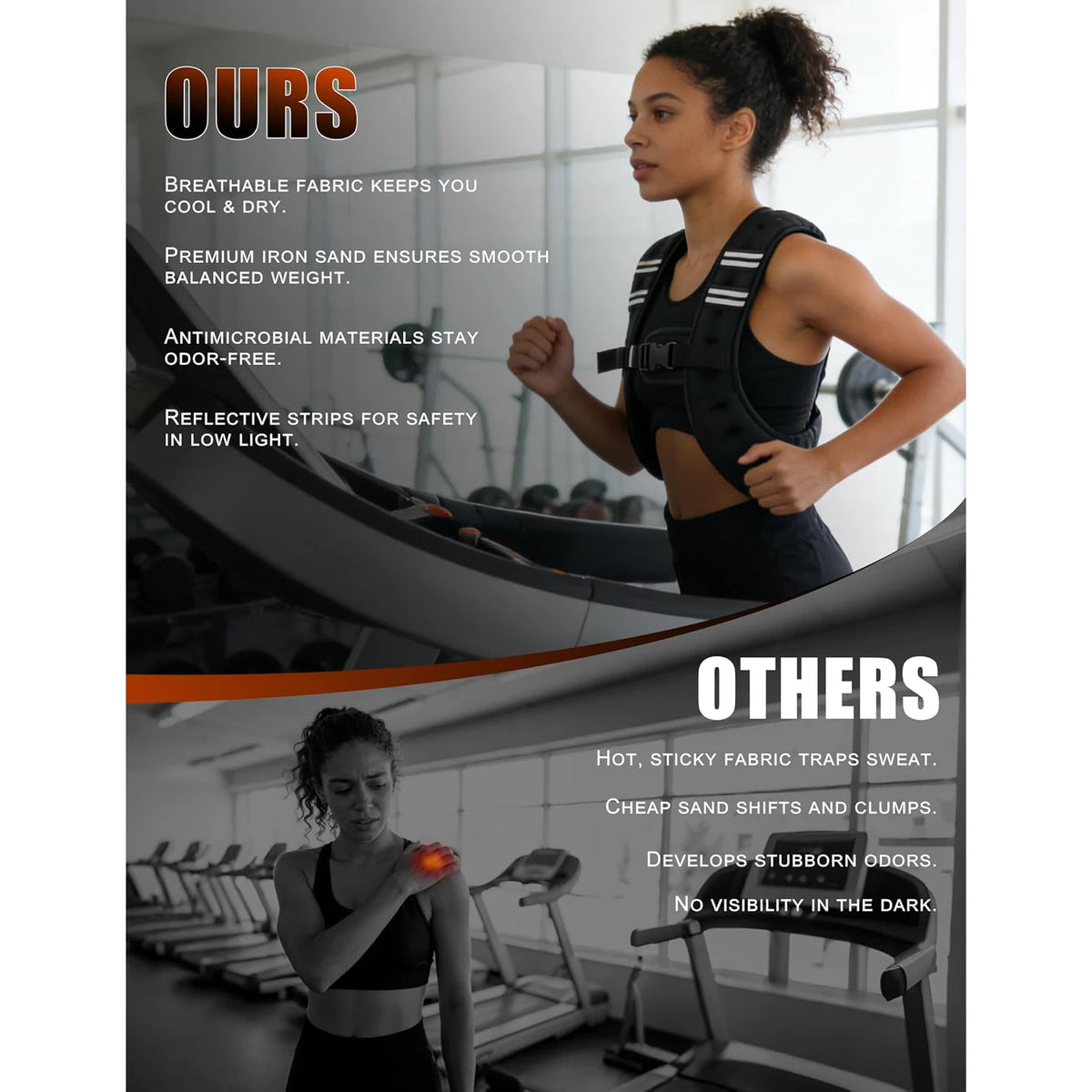 Adjustable Weighted Training Vest With Reflective Outdoor Fitness Design