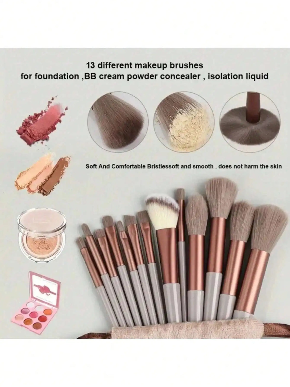 Professional Makeup Brush Set With Cosmetic Sponge And Case