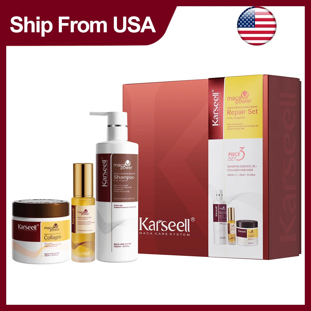 Karseell Collagen Argan Oil Hair Mask Shampoo Repair Set