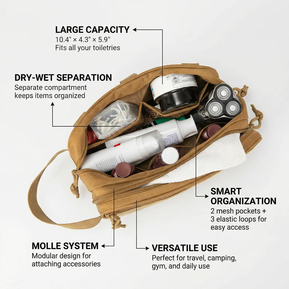 Refire Gear Tactical Toiletry Bag With Molle Attachment