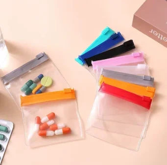 Waterproof Silicone Medicine Pouch With Zipper And Weekly Organizer