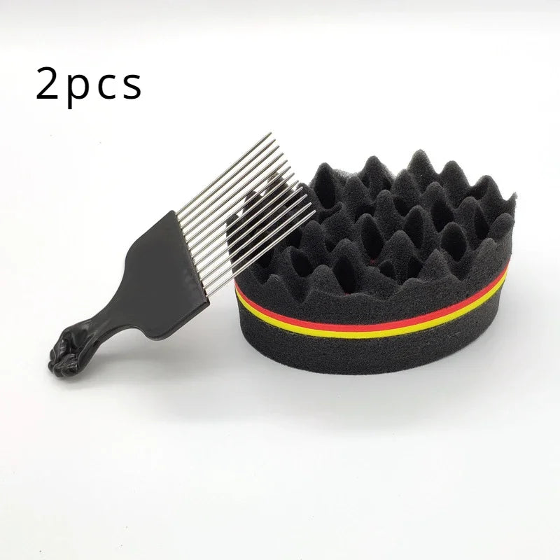 Oval Double Sided Twist Hair Sponge Brush For Natural Braids