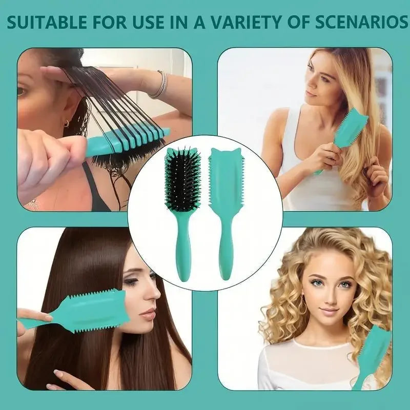 Portable Wooden Soft Bristle Curly Hair Shaping Styling Brush