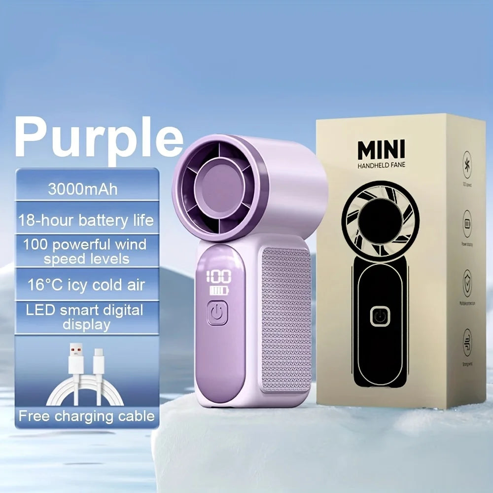 High Speed Mini Handheld Fan 3600mAh Portable Pocket Travel Cooler