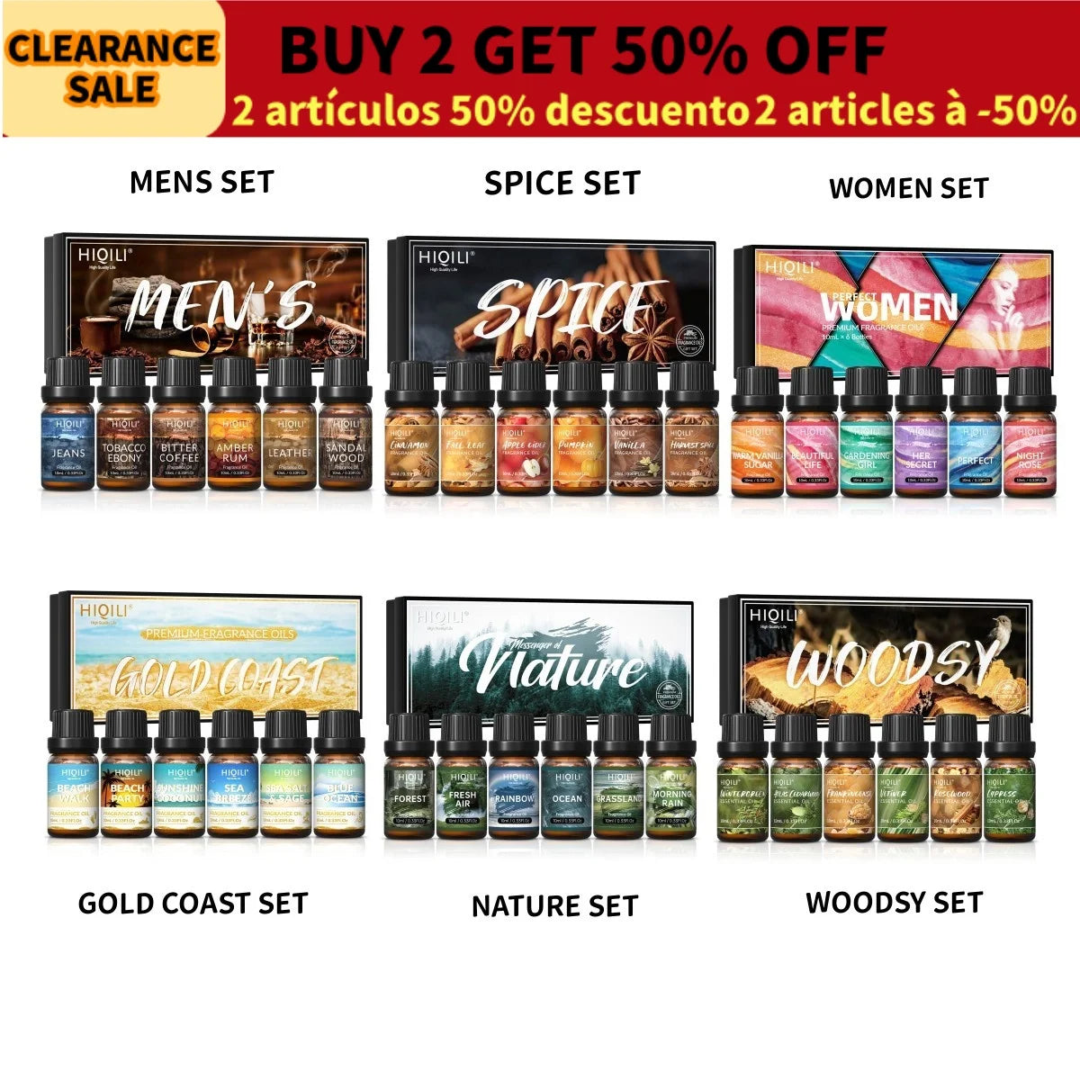 HIQILI Fragrance Oils Set For Aromatherapy Diffusers And DIY Crafts