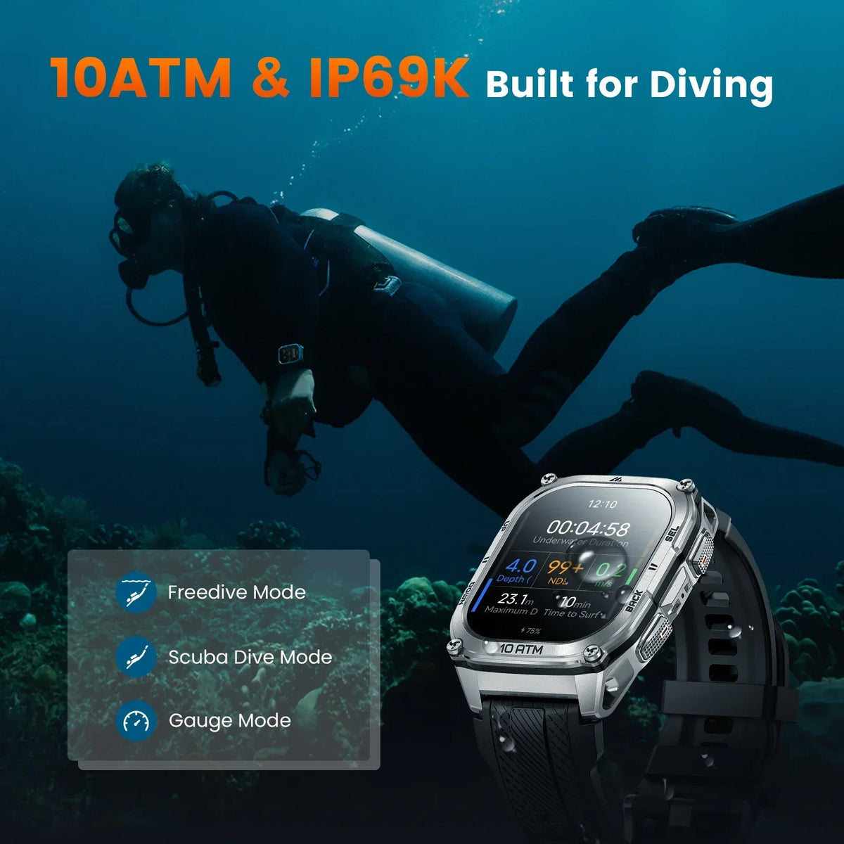 KOSPET Tank M4 Smart Watch With GPS And Health Monitoring