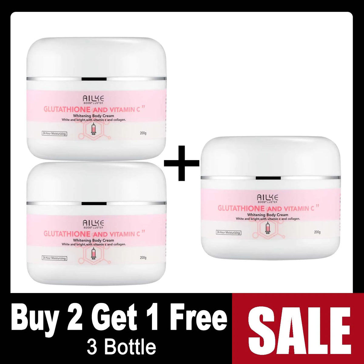 Ailke Glutathione Vitamin C Whitening Body Cream Reduces Dark Spots