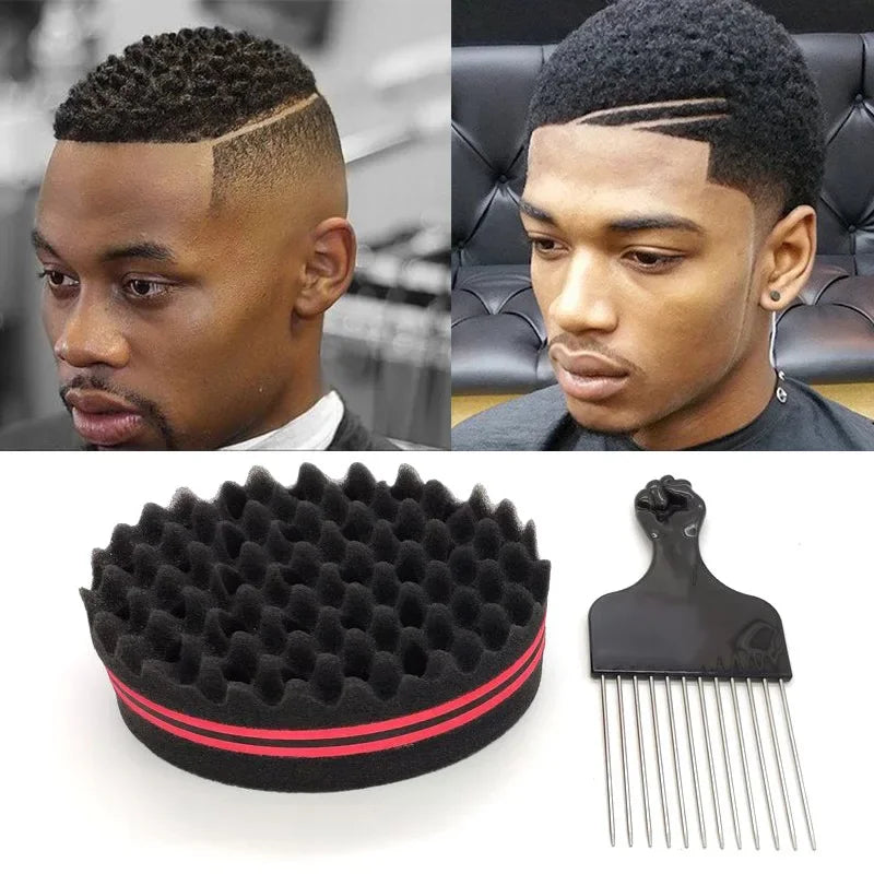 Oval Double Sided Twist Hair Sponge Brush For Natural Braids