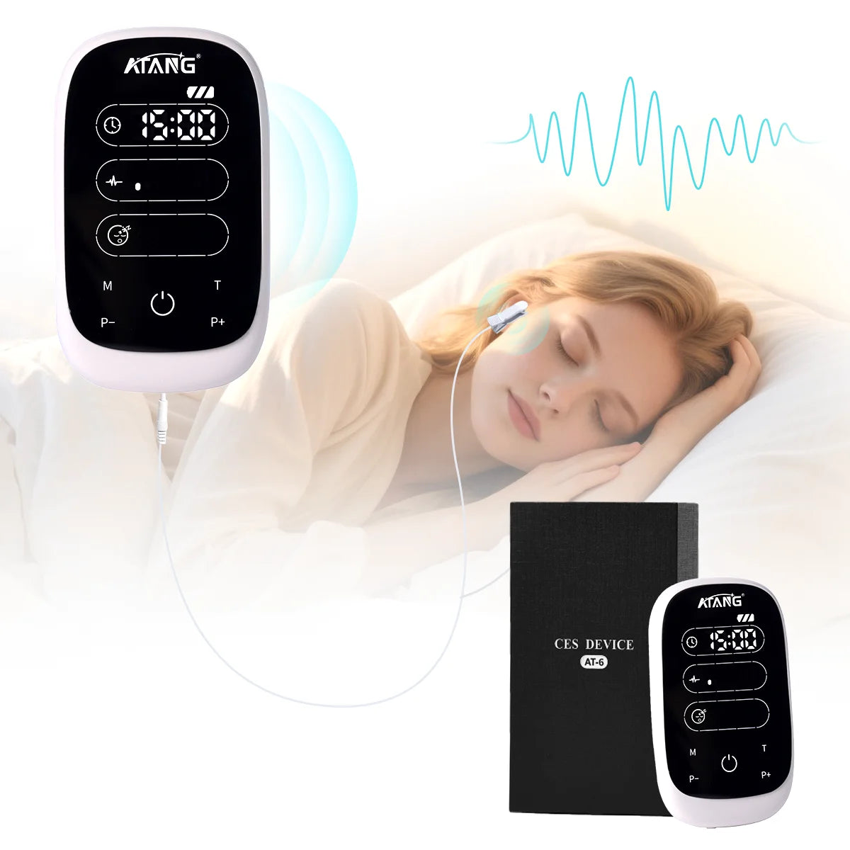 ATANG CES Ear Clip Brain Stimulation Device For Insomnia