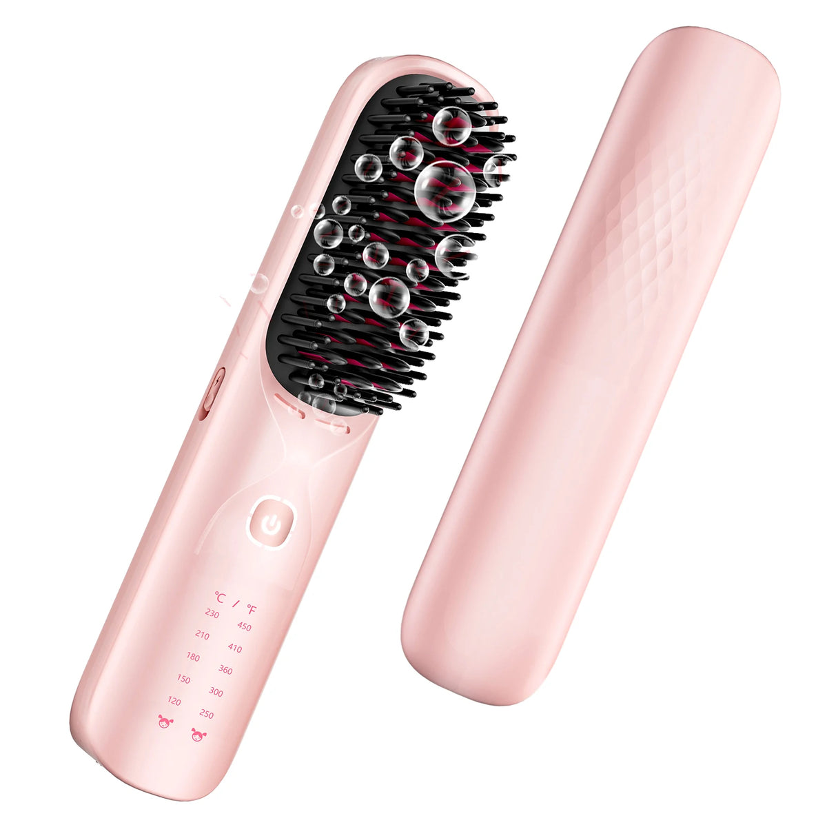 BOPCAL Cordless Ceramic Hair Straightener Brush With Led Display Ions