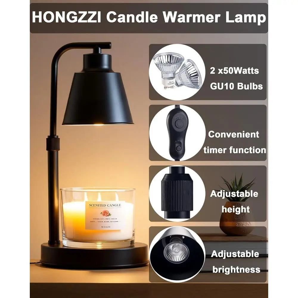Candle Warmer Lamp With Timer Adjustable Brightness Wax Melter