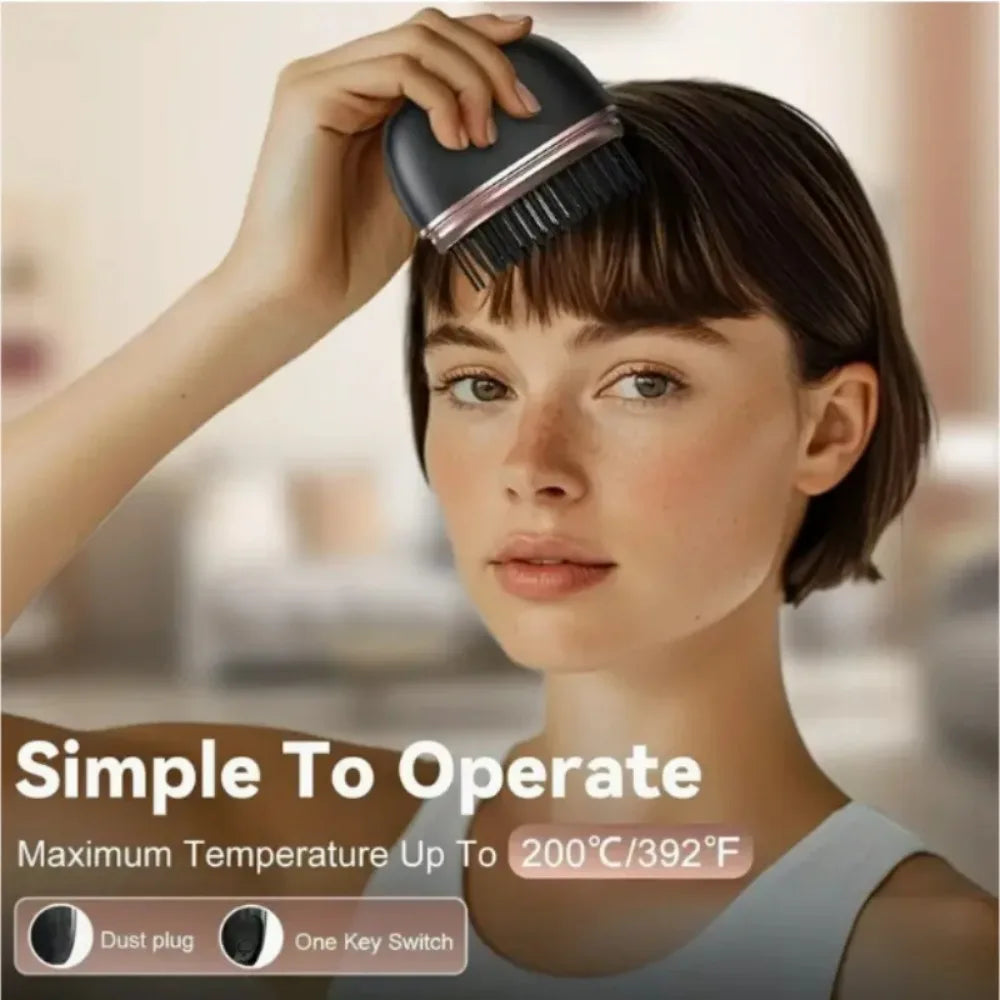 Zimir Mini Rechargeable 3 Speed Portable Hair Straightener Brush