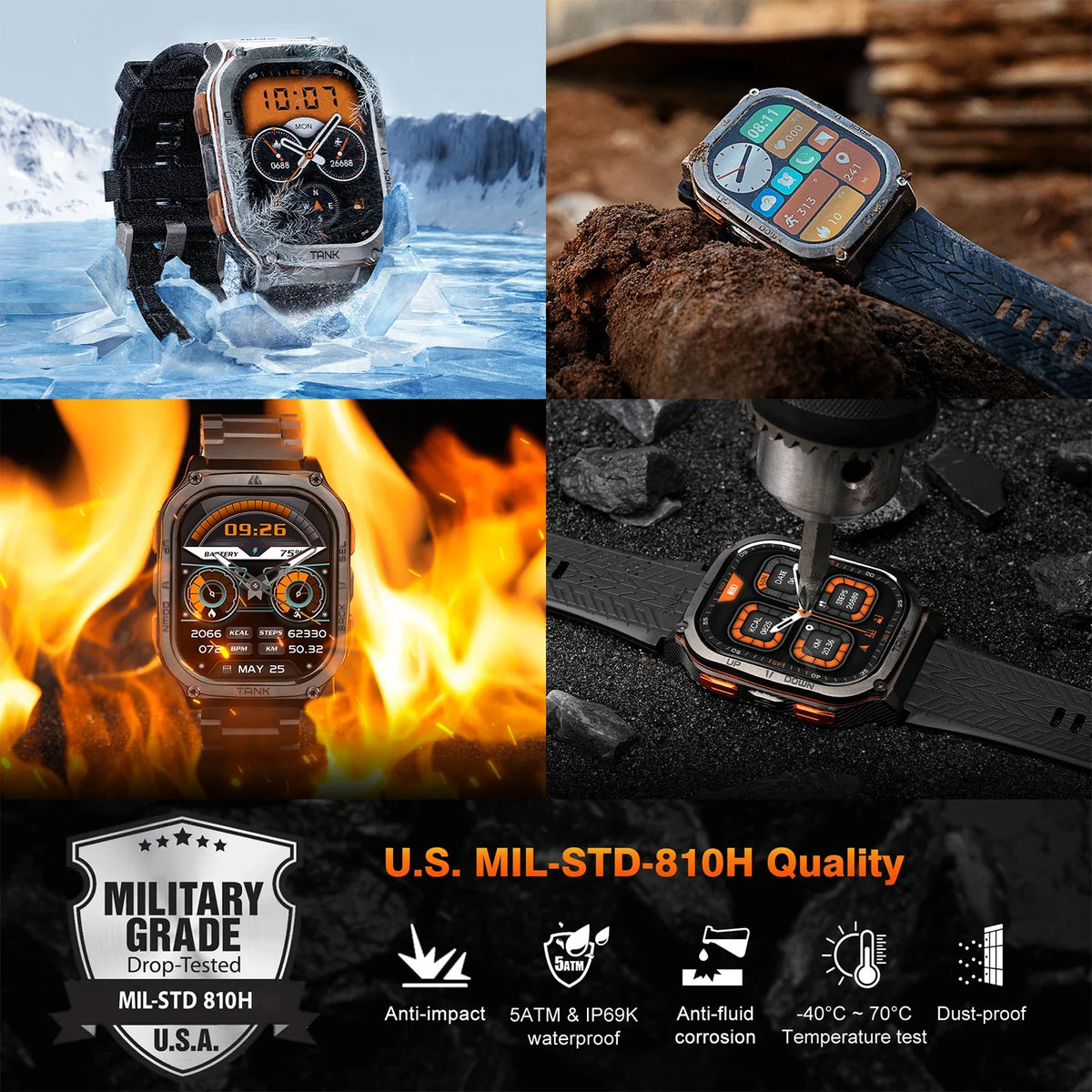 KOSPET TANK M3 Ultra GPS Smartwatch With Health Monitoring