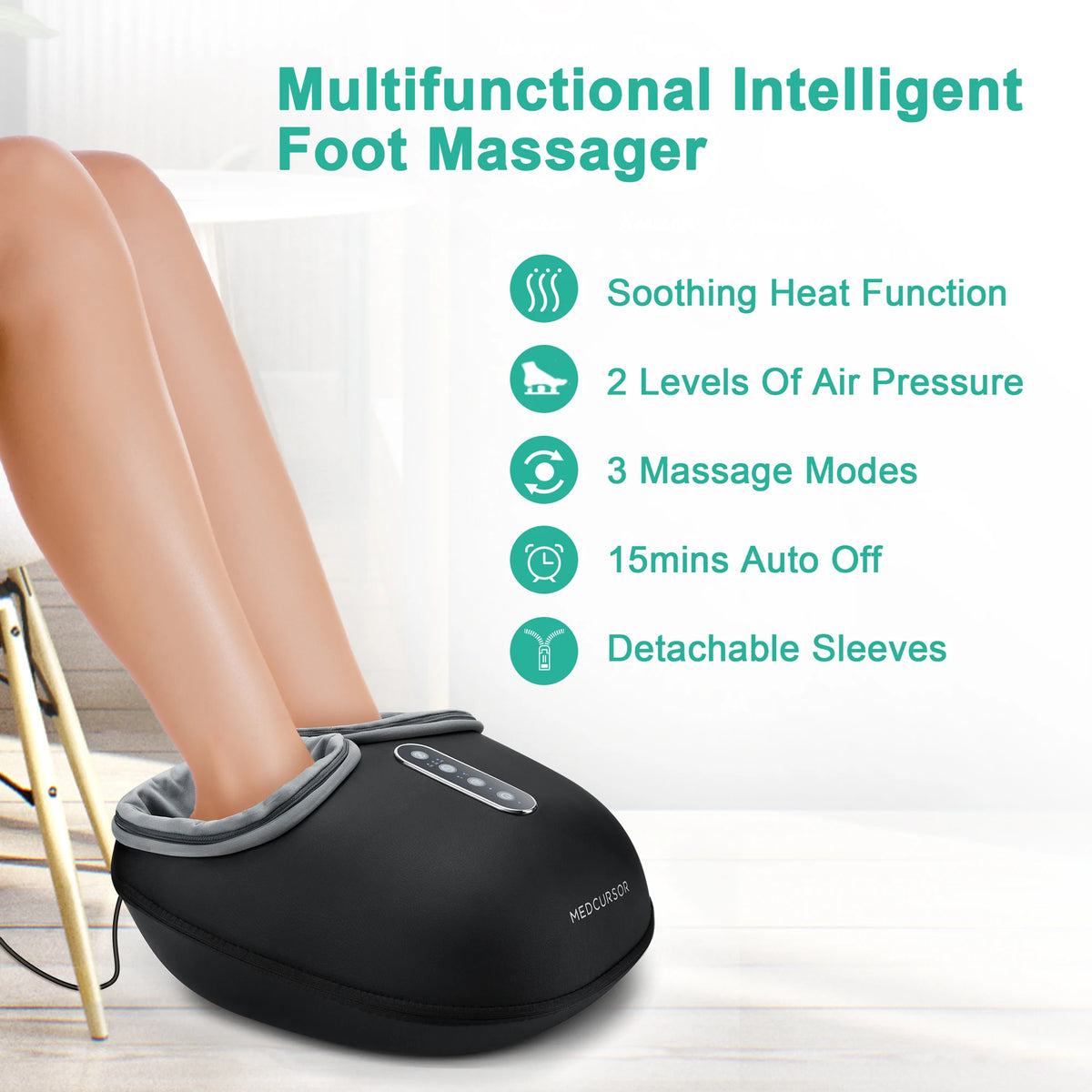 Medcursor Shiatsu Foot Massager With Heat For Relaxation
