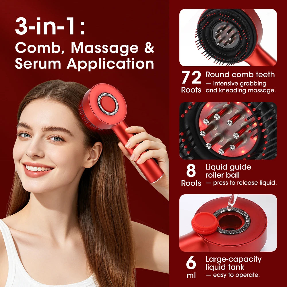 Afdeal Electric Scalp Massage Brush With Rollers And Oil Applicator