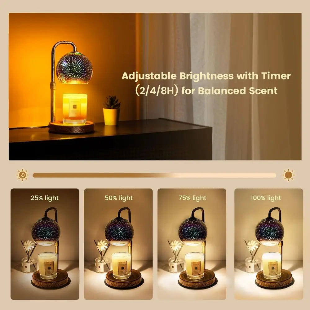 Candle Warmer Lamp With Timer Dimmable Wax Melter 3D Globe