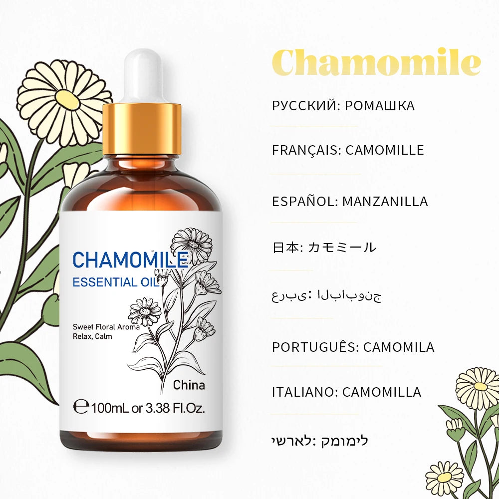 HIQILI Chamomile Essential Oil Pure Steam Distilled Aromatherapy