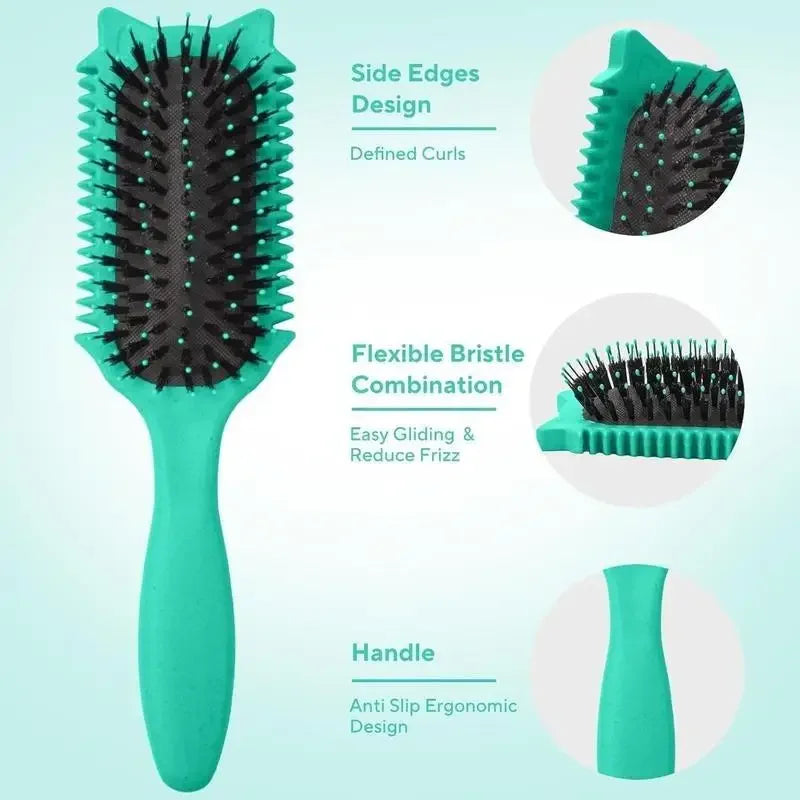 Portable Wooden Soft Bristle Curly Hair Shaping Styling Brush