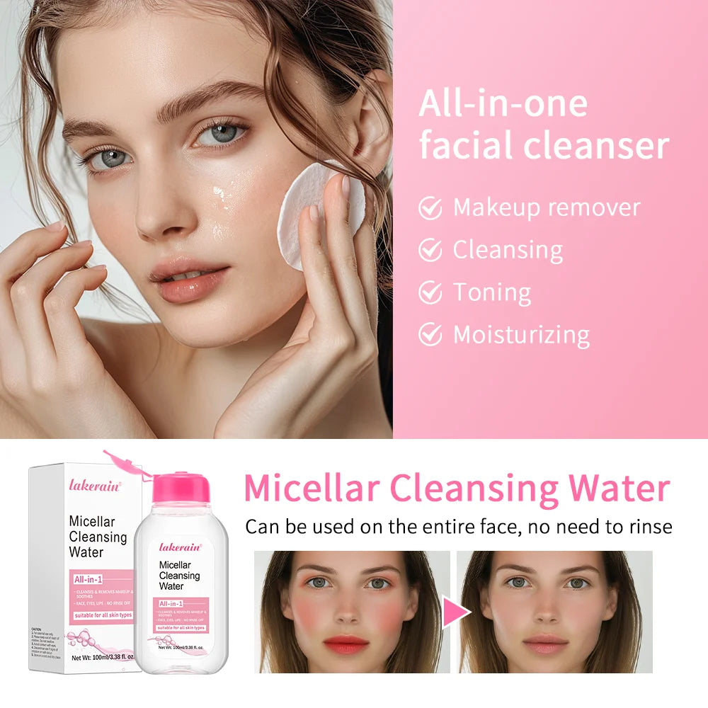 Lakerain Micellar Water Hydrating Facial Cleanser Gentle Makeup Remover