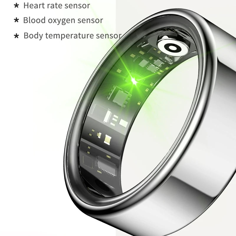 Smart R09 Ring Heart Rate Monitor Waterproof Steel Fitness Tracker