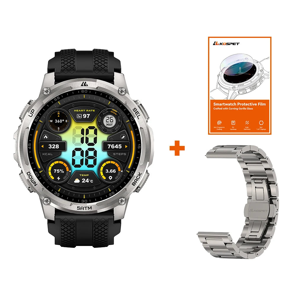 KOSPET T4C Rugged Smartwatch With GPS Fitness Health Tracking