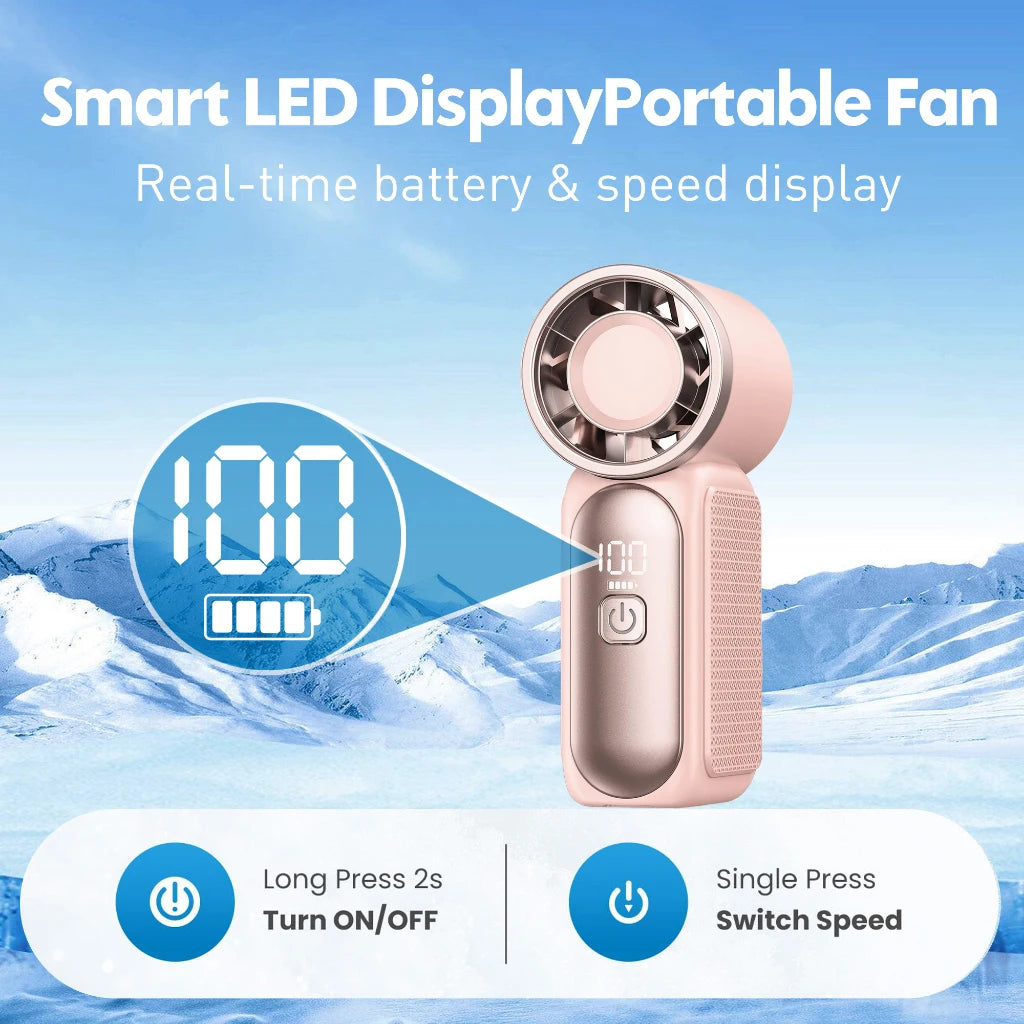 High Speed Mini Handheld Fan 3600mAh Portable Pocket Travel Cooler