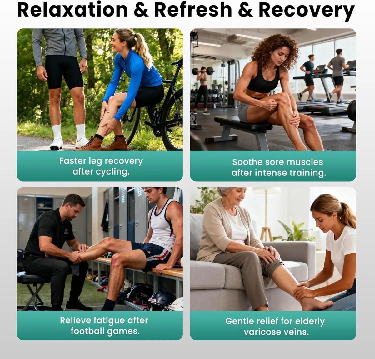 Air Compression Leg Massager With Heat For Circulation Relief