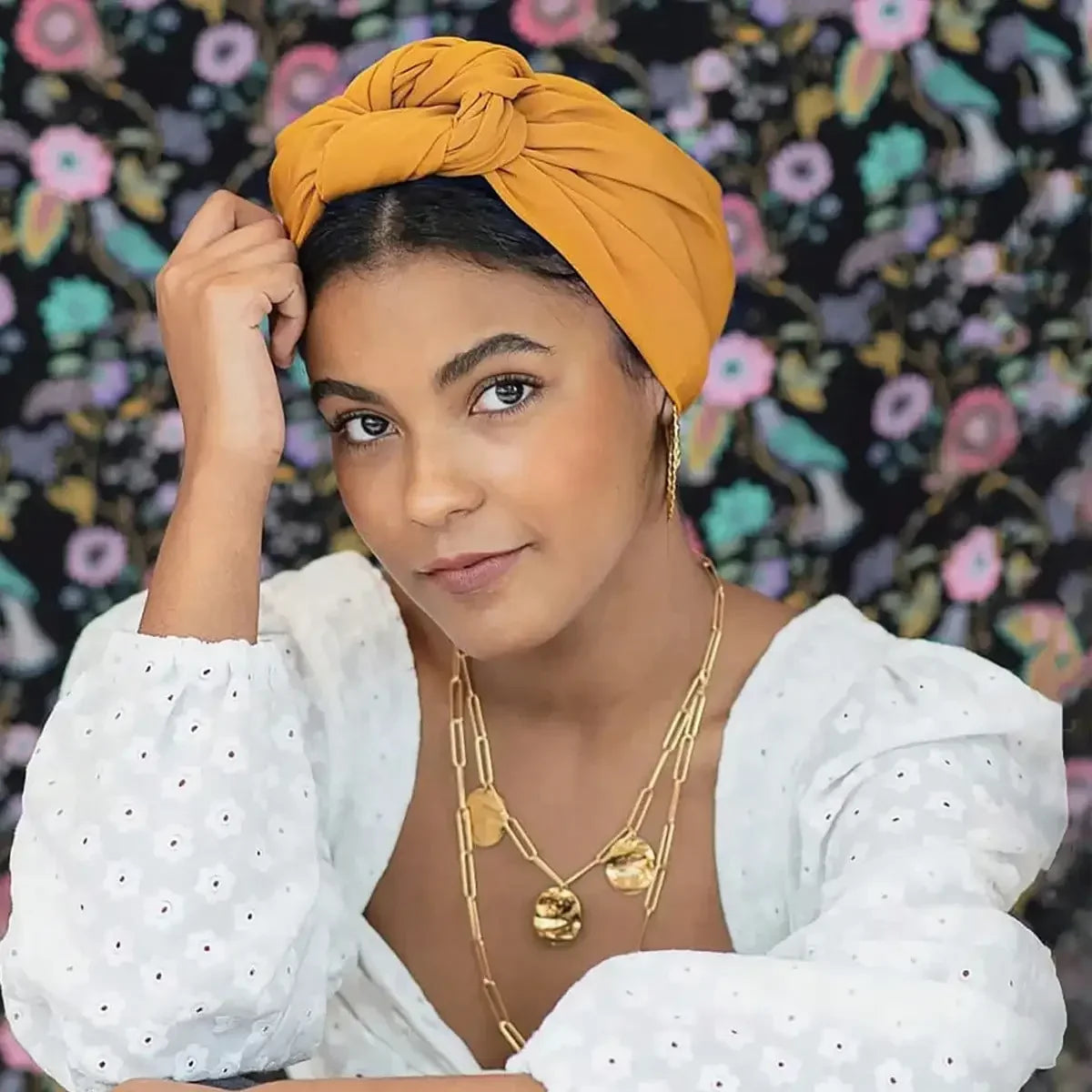 Vintage Soft Cotton Turban Head Wrap Scarf For Women