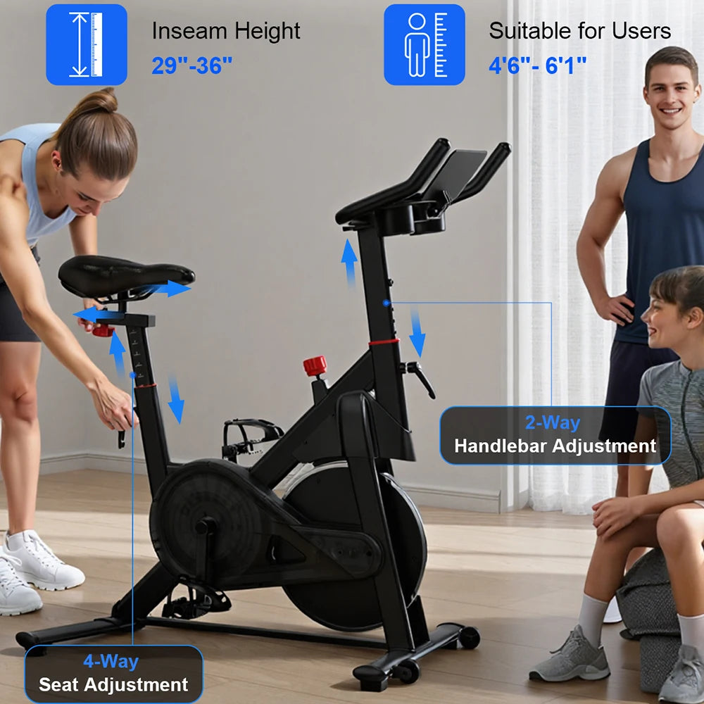 LACUFFY Magnetic Resistance Exercise Bike With Bluetooth Connectivity