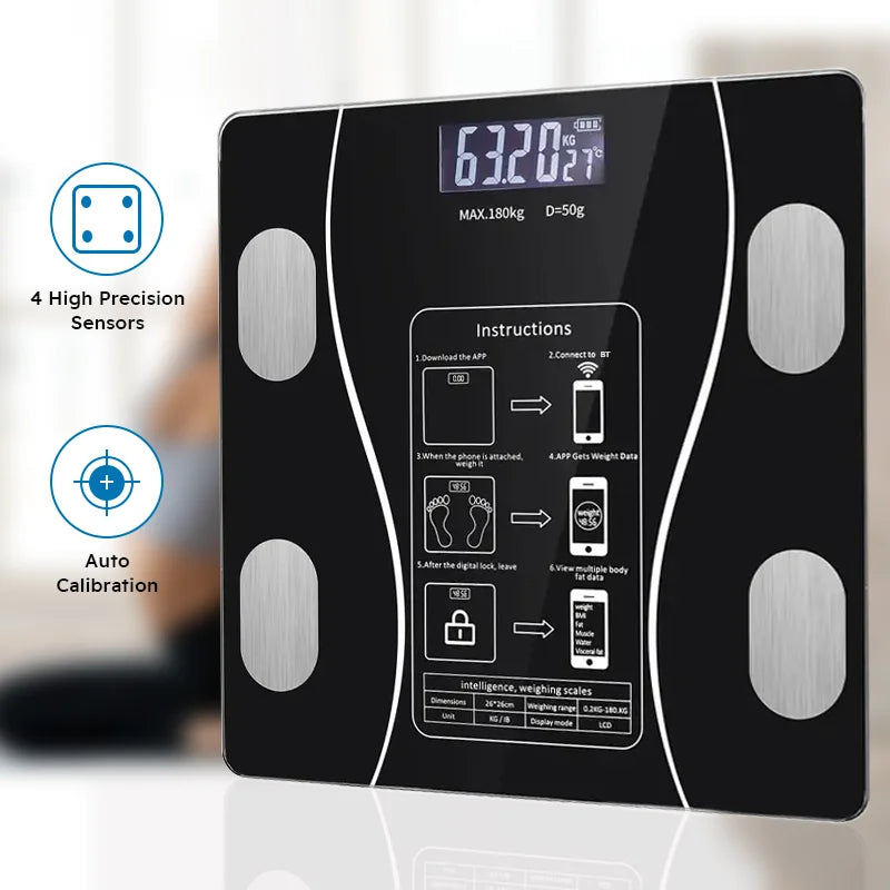 Smart Wireless Body Fat Scale With LED Digital Analysis