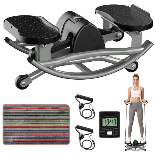 Intelligent Swing Stepper With Digital Display And Resistance Bands