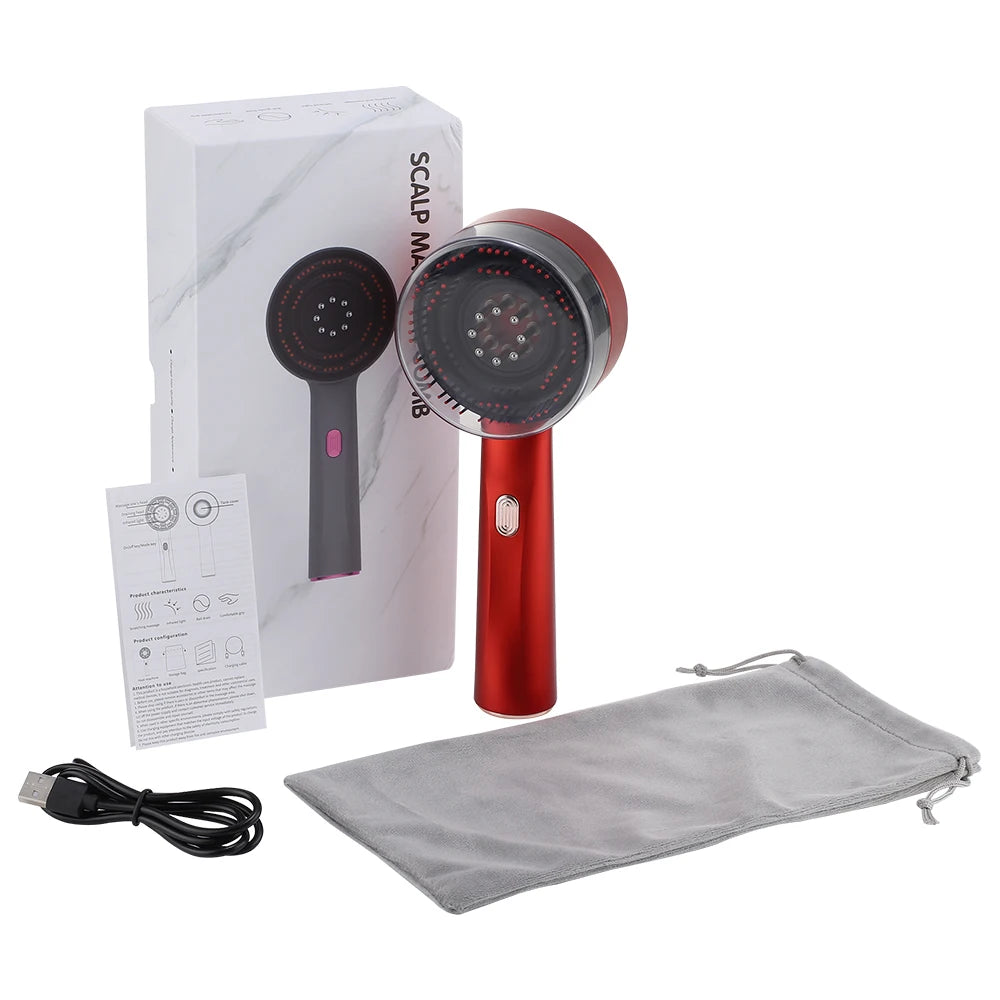 Afdeal Electric Scalp Massage Brush With Rollers And Oil Applicator