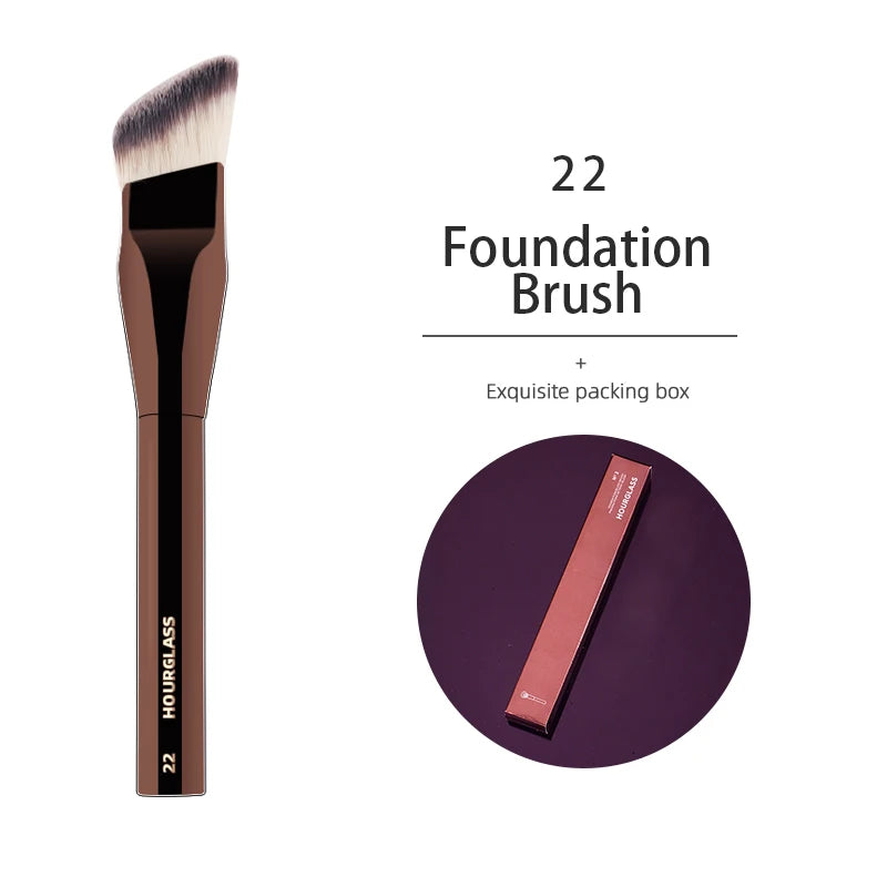 Angled Synthetic Makeup Brush For Foundation And Blush