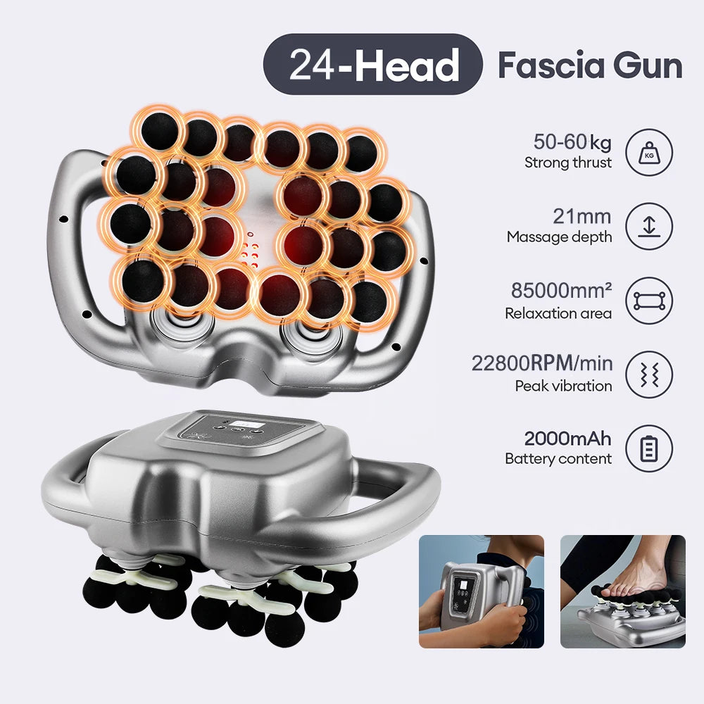 Foreverlily 24 Head High Frequency Body Massage Gun Muscle Therapy