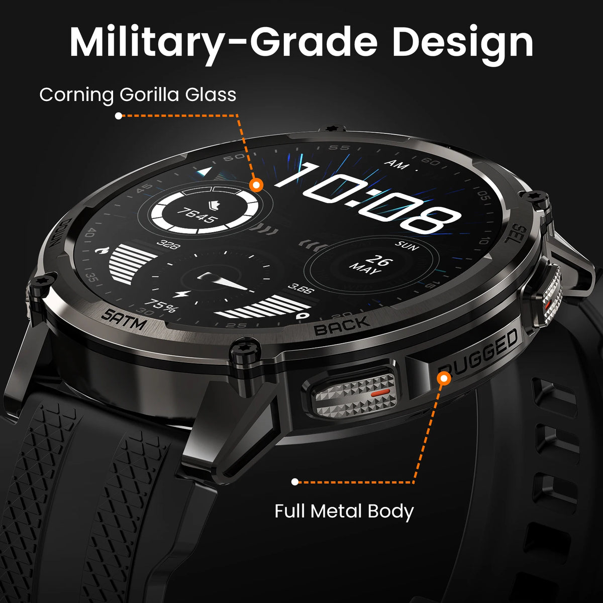 KOSPET T4C Rugged Smartwatch With GPS Fitness Health Tracking