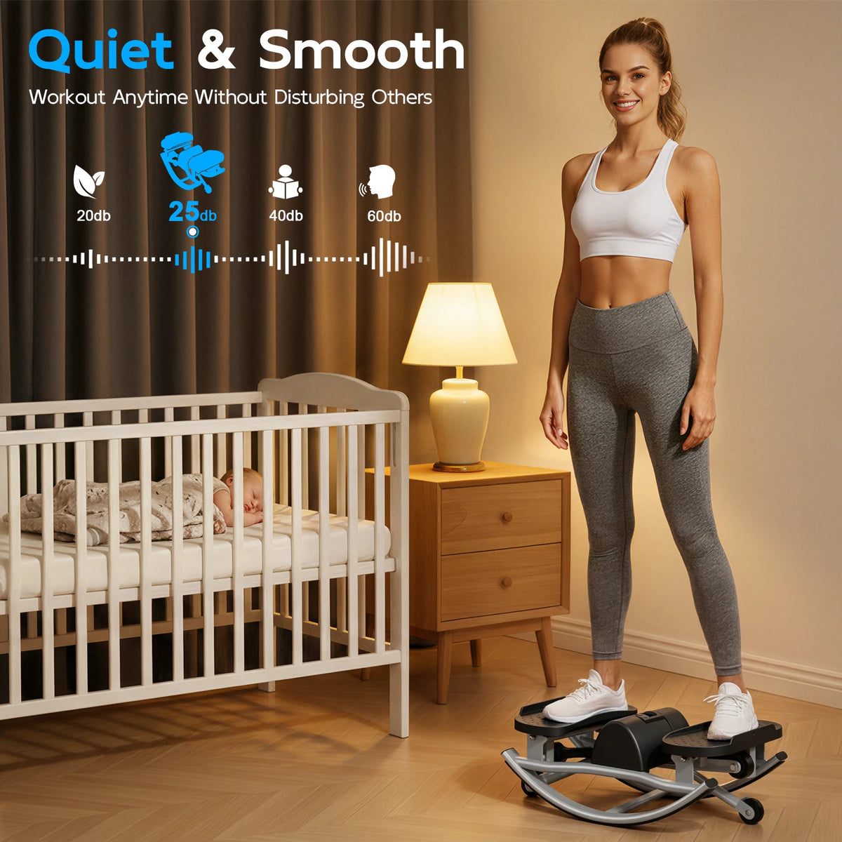 Intelligent Swing Stepper With Digital Display And Resistance Bands