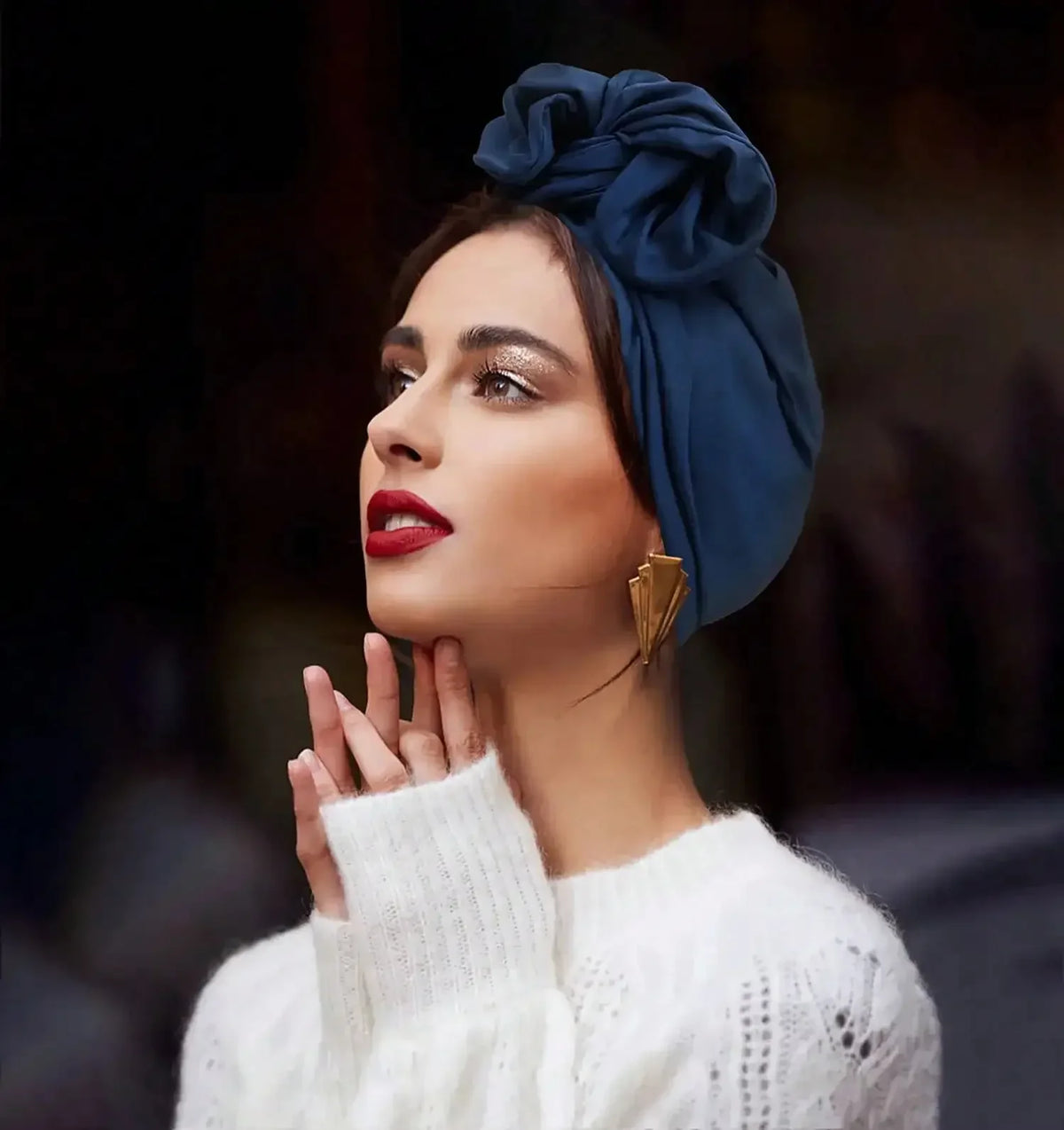 Vintage Soft Cotton Turban Head Wrap Scarf For Women