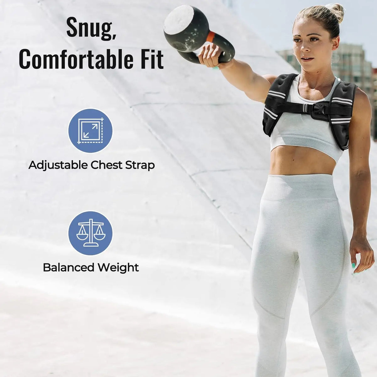 Adjustable Weighted Training Vest With Reflective Outdoor Fitness Design