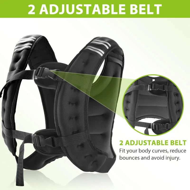 Weighted Vest With Reflective Stripe Pocket For Strength Training