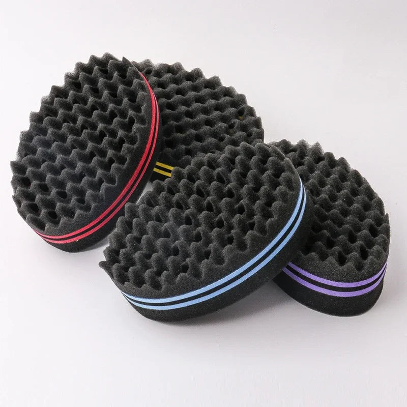 Oval Double Sided Twist Hair Sponge Brush For Natural Braids