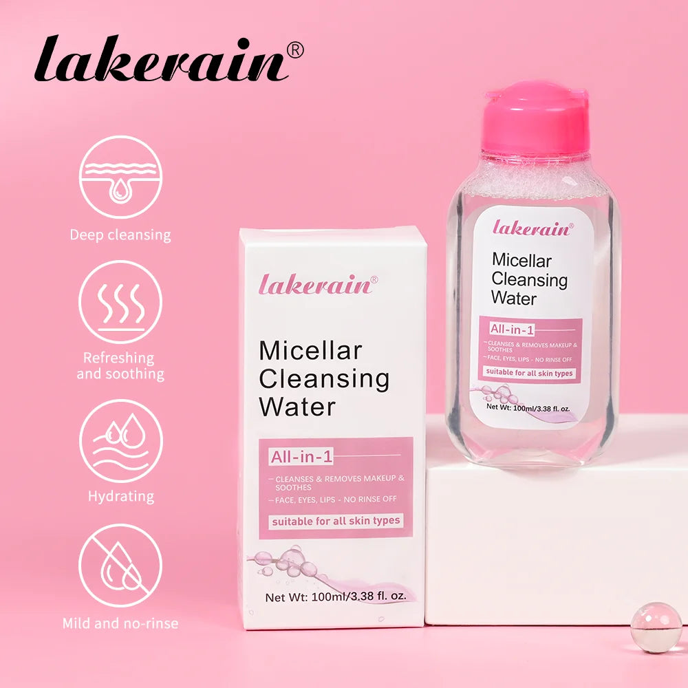 Lakerain Micellar Water Hydrating Facial Cleanser Gentle Makeup Remover