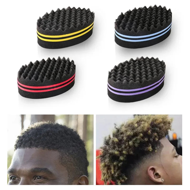 Oval Double Sided Twist Hair Sponge Brush For Natural Braids